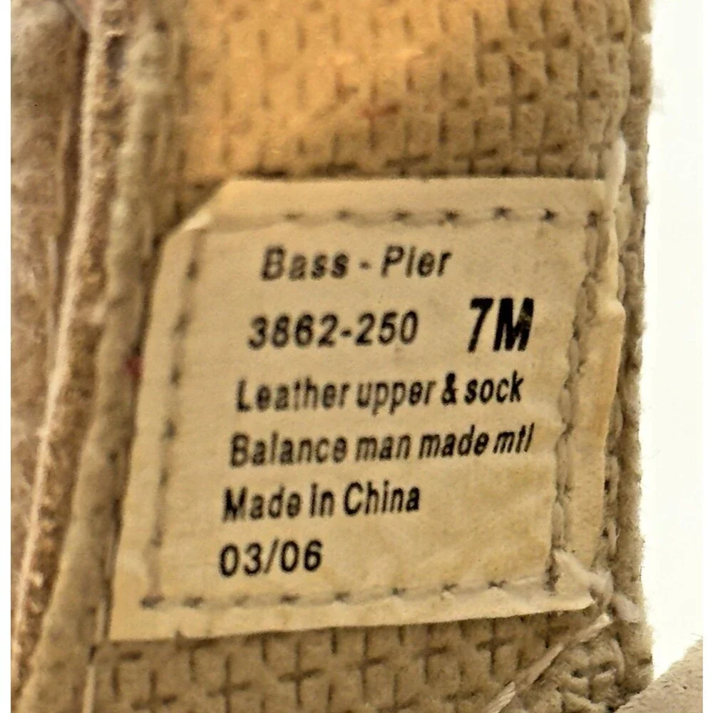 BASS Pier Nubuck Leather Sandals Women's 7M Bone Hook & Loop Comfort Slides